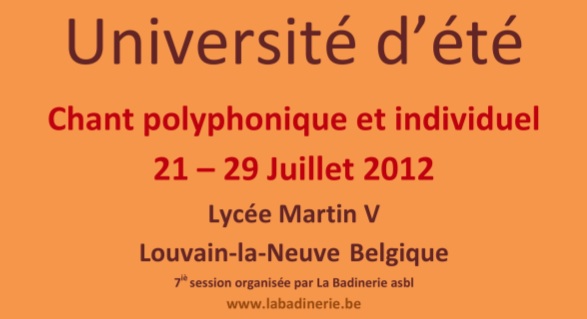 Université d\'été polyphonique 2012